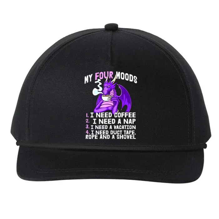 Funny Coffee Lover Funny Moods Coffee Drinker Snapback Five-Panel Rope Hat