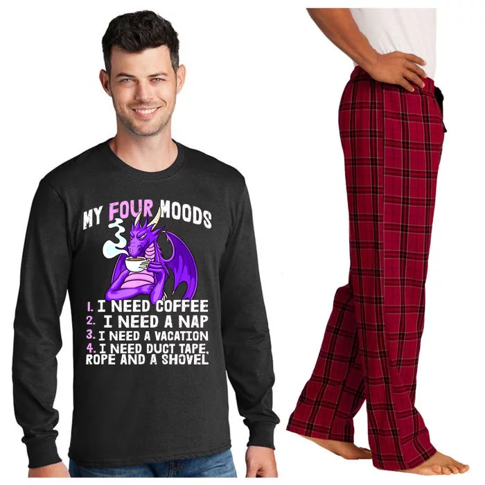 Funny Coffee Lover Funny Moods Coffee Drinker Long Sleeve Pajama Set