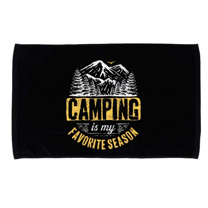 Funny Camping Lover Outdoor Camper Camping Favorite Season Microfiber Hand Towel