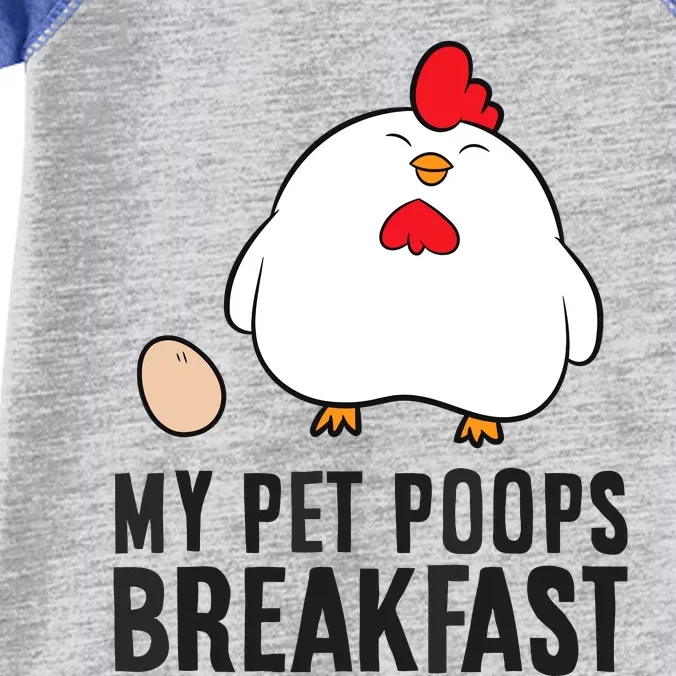 Funny Chicken Lover My Pet Poops Breakfast Infant Baby Jersey Bodysuit