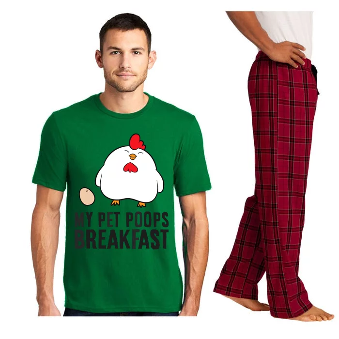 Funny Chicken Lover My Pet Poops Breakfast Pajama Set