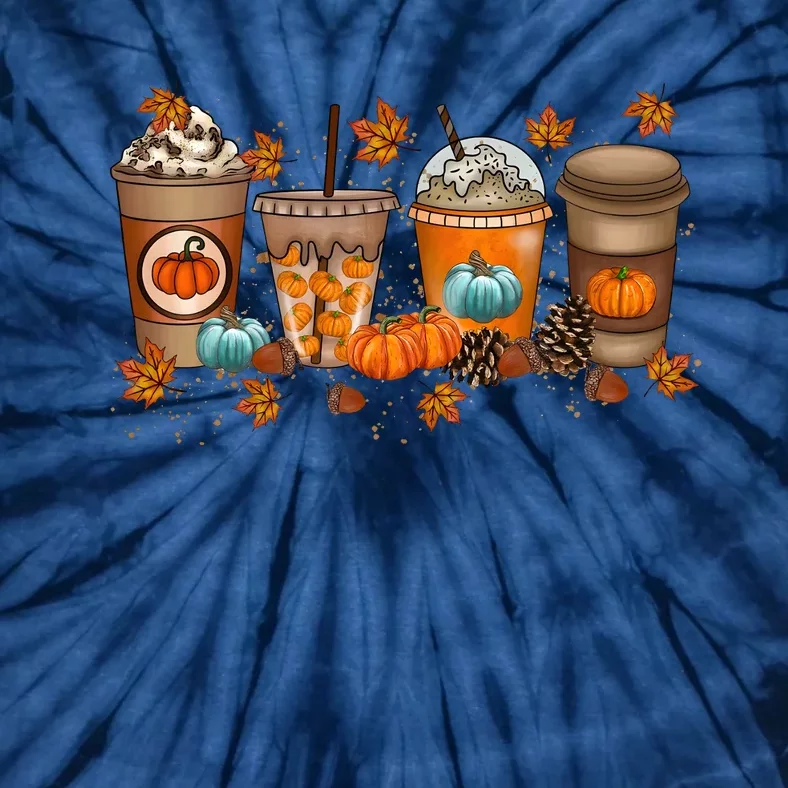 Fall Coffee Lover Pumpkin Tie-Dye T-Shirt