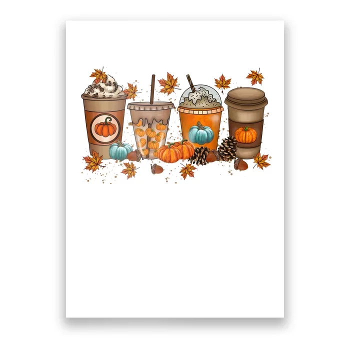 Fall Coffee Lover Pumpkin Poster