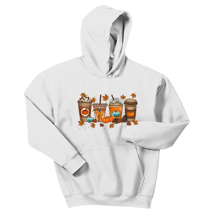 Fall Coffee Lover Pumpkin Kids Hoodie