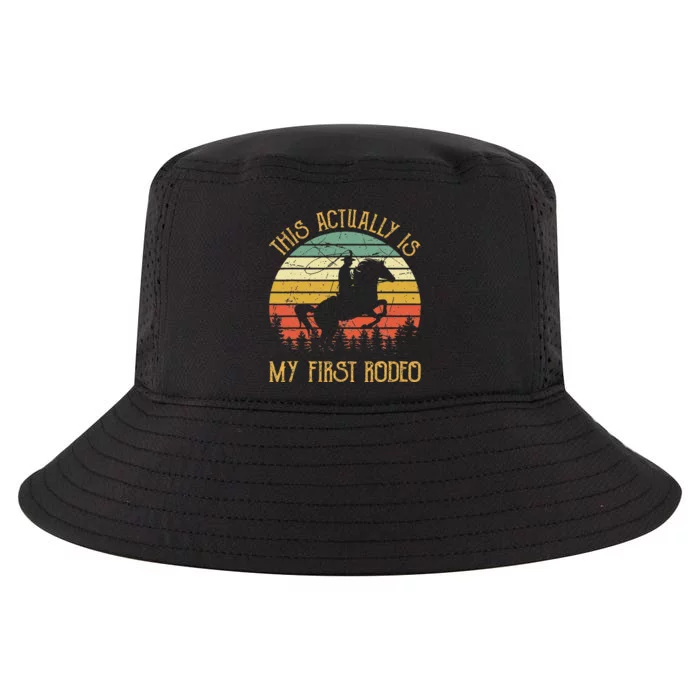 Funny Country Life Howdy This Actually Is My First Rodeo Cool Comfort Performance Bucket Hat