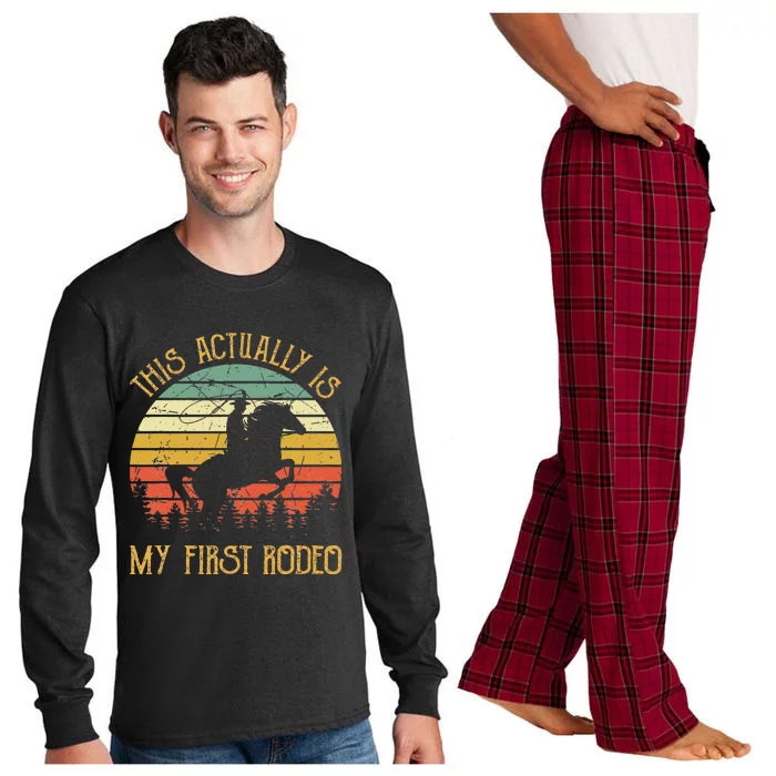 Funny Country Life Howdy This Actually Is My First Rodeo Long Sleeve Pajama Set