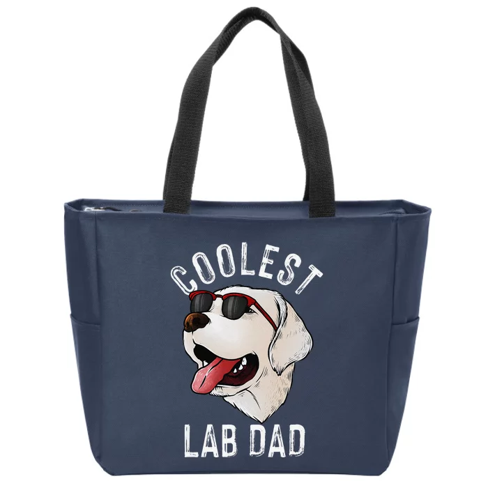 Funny Coolest Lab Dad Gift For White Labrador Dog Lover Zip Tote Bag