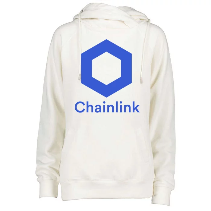 Funny Chainlink LINK Chainlink Blue Funny Chainlink Crypto Chainlink Merch Womens Funnel Neck Pullover Hood