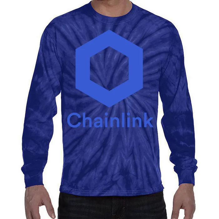 Funny Chainlink LINK Chainlink Blue Funny Chainlink Crypto Chainlink Merch Tie-Dye Long Sleeve Shirt