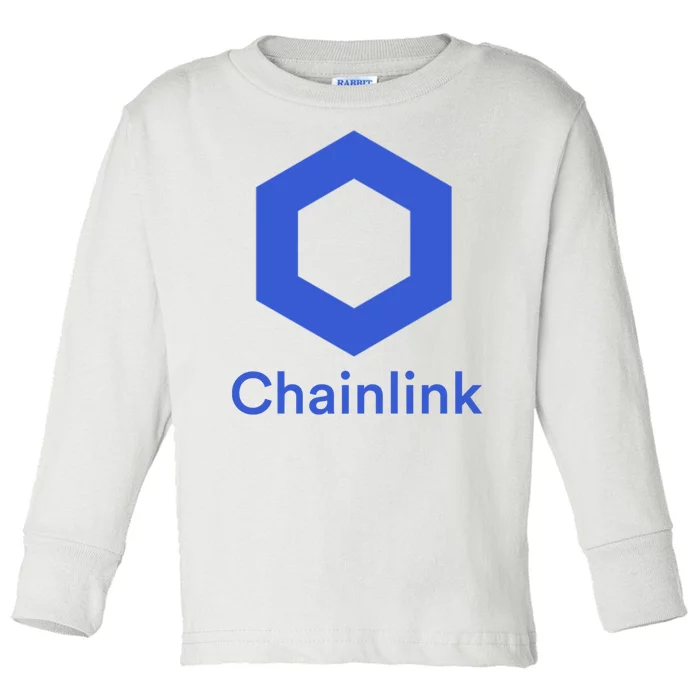 Funny Chainlink LINK Chainlink Blue Funny Chainlink Crypto Chainlink Merch Toddler Long Sleeve Shirt