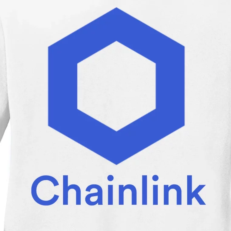 Funny Chainlink LINK Chainlink Blue Funny Chainlink Crypto Chainlink Merch Ladies Long Sleeve Shirt