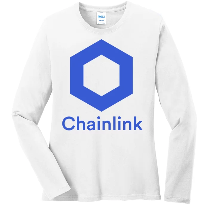 Funny Chainlink LINK Chainlink Blue Funny Chainlink Crypto Chainlink Merch Ladies Long Sleeve Shirt