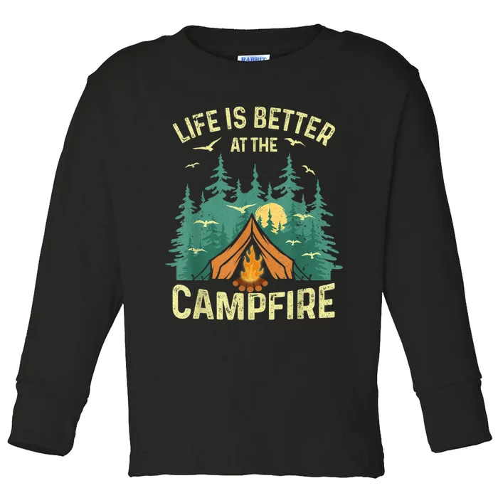 Funny Camping Lover Design For Men Women Camping Vacationist Toddler Long Sleeve Shirt