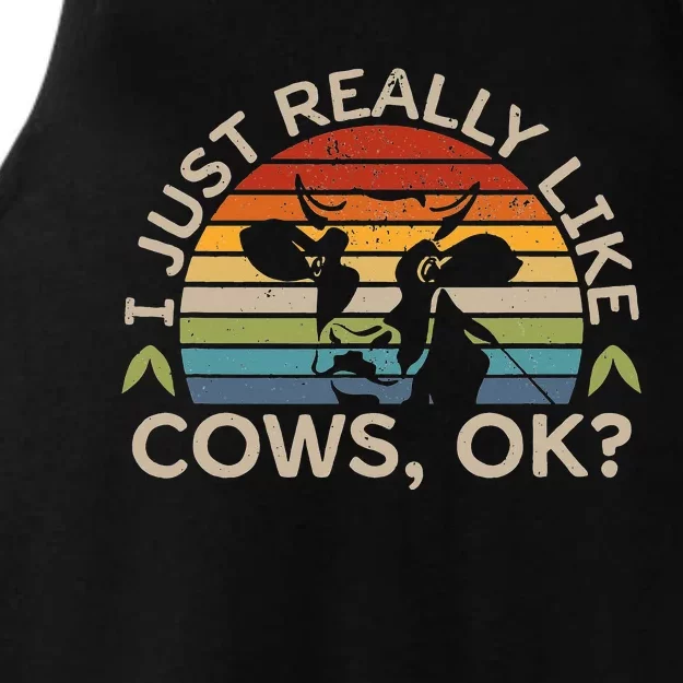 funny Cow Lover Gifts Cow Farmer Rancher Ladies Tri-Blend Wicking Tank