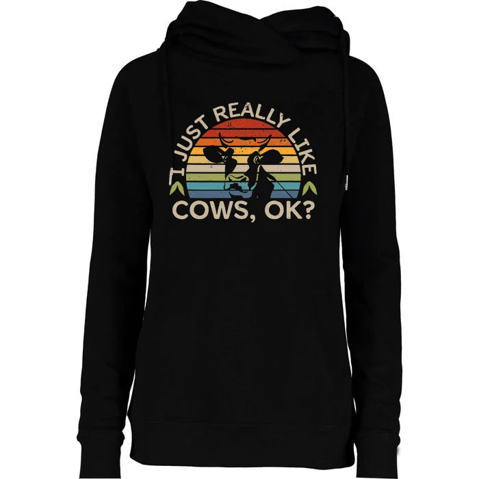 funny Cow Lover Gifts Cow Farmer Rancher Womens Funnel Neck Pullover Hood