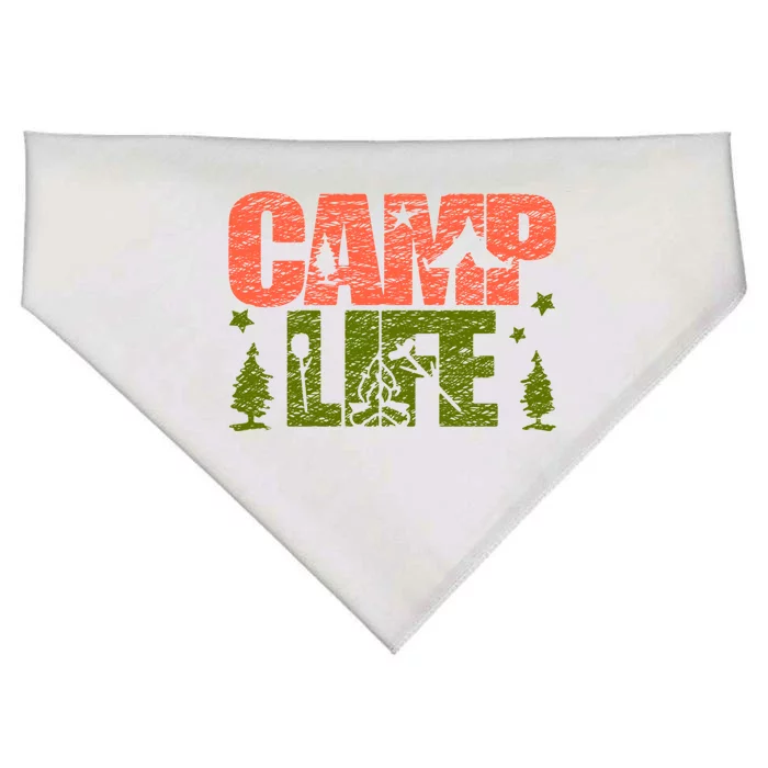 Funny Camp Life Camping Summer Gift USA-Made Doggie Bandana