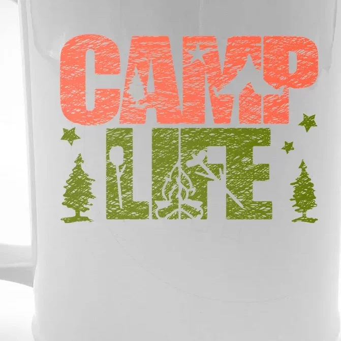 Funny Camp Life Camping Summer Gift Front & Back Beer Stein