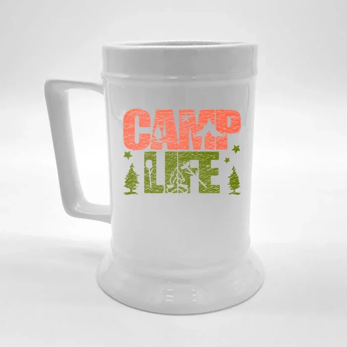 Funny Camp Life Camping Summer Gift Front & Back Beer Stein