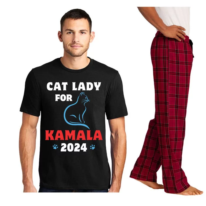 Funny Cat Lady Kamala Harris President 2024 Cat Mom Pajama Set