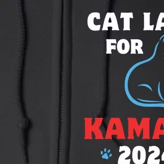 Funny Cat Lady Kamala Harris President 2024 Cat Mom Full Zip Hoodie