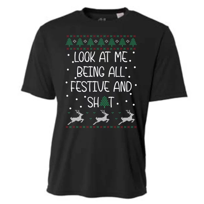 Funny Christmas Look At Me Being All Festive Humorous Xmas Cooling Performance Crew T-Shirt