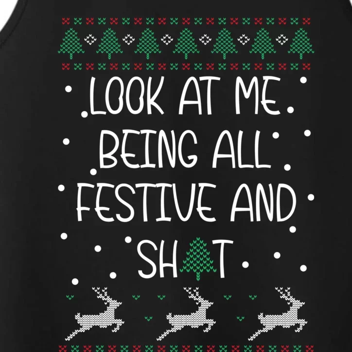 Funny Christmas Look At Me Being All Festive Humorous Xmas Performance Tank