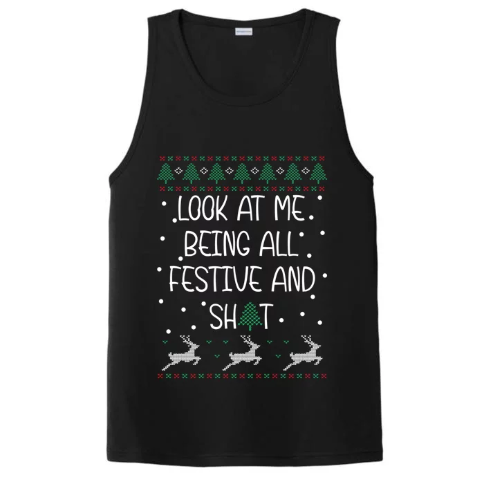 Funny Christmas Look At Me Being All Festive Humorous Xmas Performance Tank