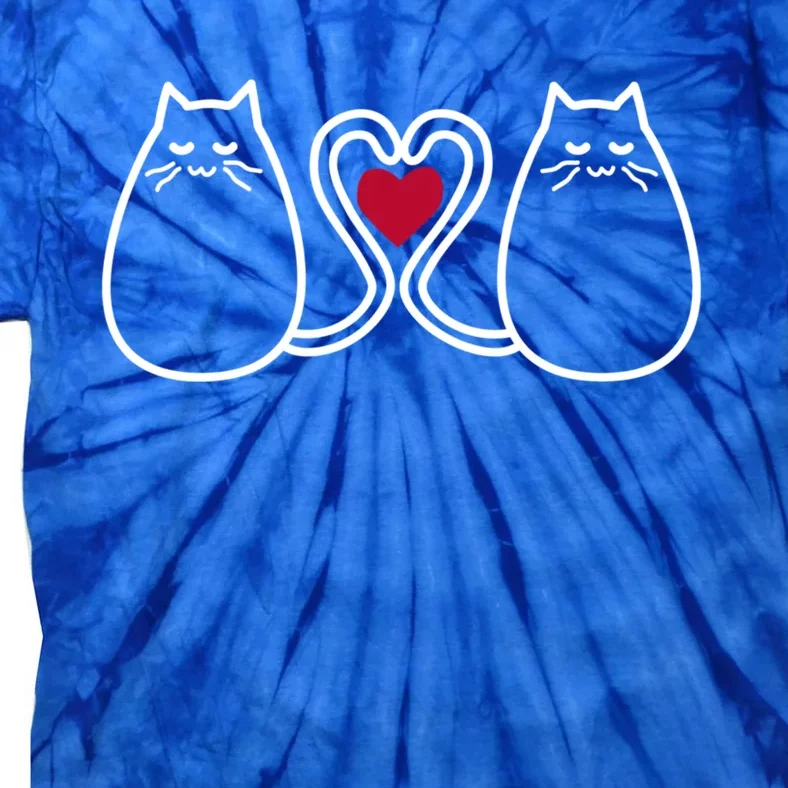 Funny Cat Lovers Valentine's Heart Top Gift Tie-Dye T-Shirt