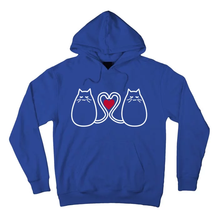 Funny Cat Lovers Valentine's Heart Top Gift Tall Hoodie