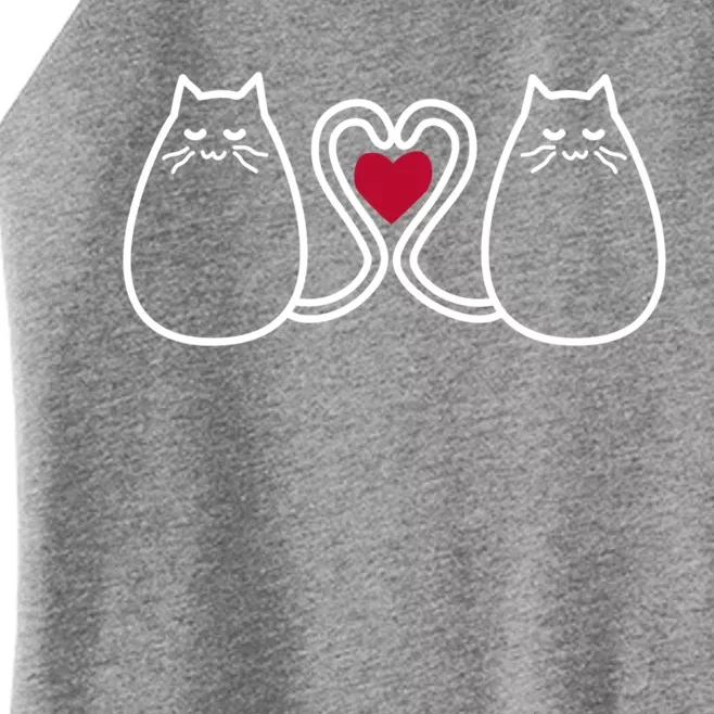 Funny Cat Lovers Valentine's Heart Top Gift Women’s Perfect Tri Rocker Tank