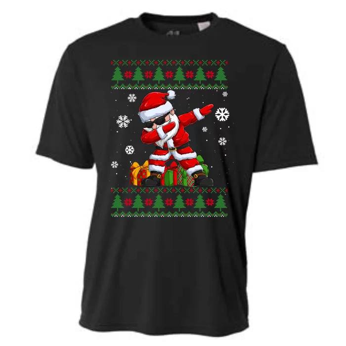 Funny Christmas Lovers Santa Dabbing Ugly Christmas Sweater Great Gift Cooling Performance Crew T-Shirt