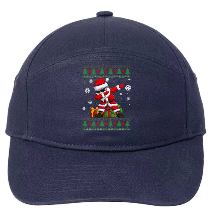 Funny Christmas Lovers Santa Dabbing Ugly Christmas Sweater Great Gift 7-Panel Snapback Hat