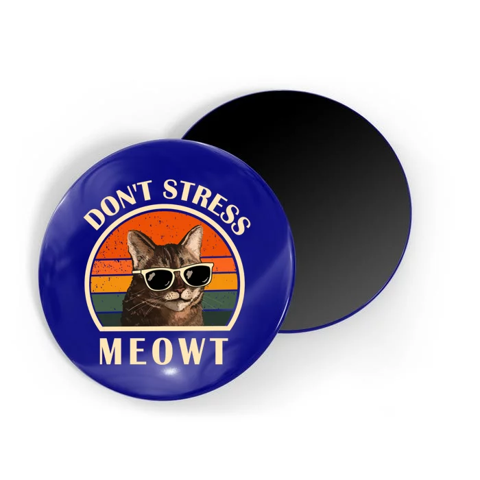 Funny Cat Loves Cats Don't Stress Meowt Gift Magnet