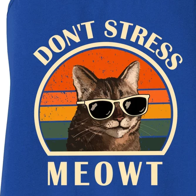 Funny Cat Loves Cats Don't Stress Meowt Gift Women's Racerback Tank