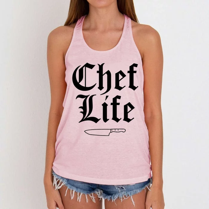 Funny Chef Life Culinary Gangster Home Cooking Gift Women's Knotted Racerback Tank