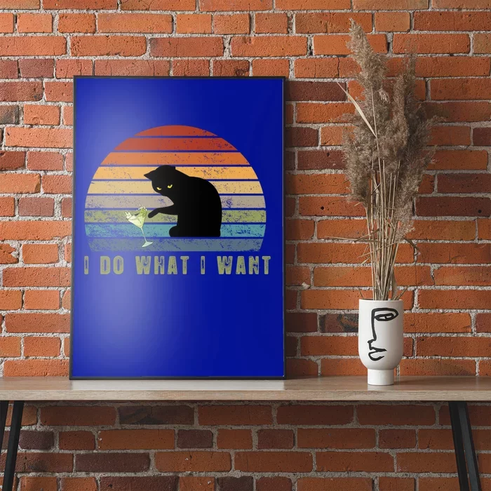 Funny Cat Lovers Meme Cat I Do What I Want Gift Poster