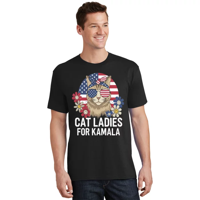 Funny Cat Ladies For Kamala Harris President Election Women T-Shirt