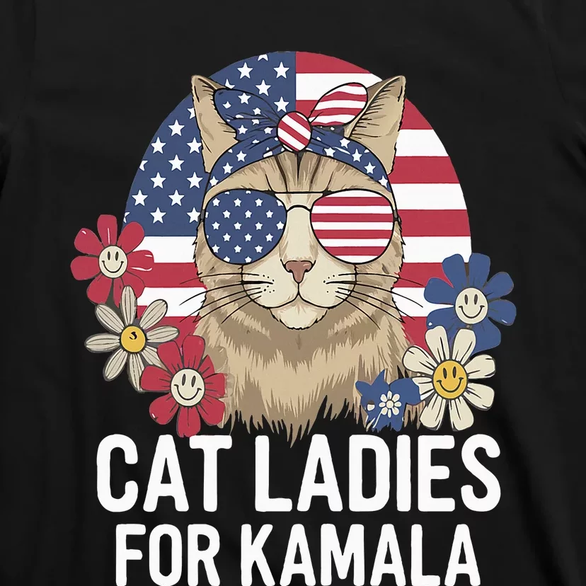 Funny Cat Ladies For Kamala Harris President Election Women T-Shirt