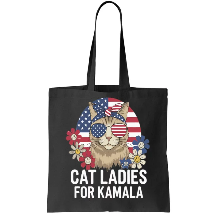 Funny Cat Ladies For Kamala Harris President Election Women Tote Bag