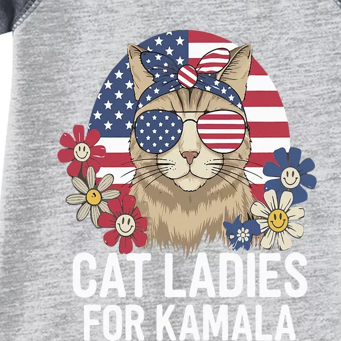 Funny Cat Ladies For Kamala Harris President Election Women Infant Baby Jersey Bodysuit