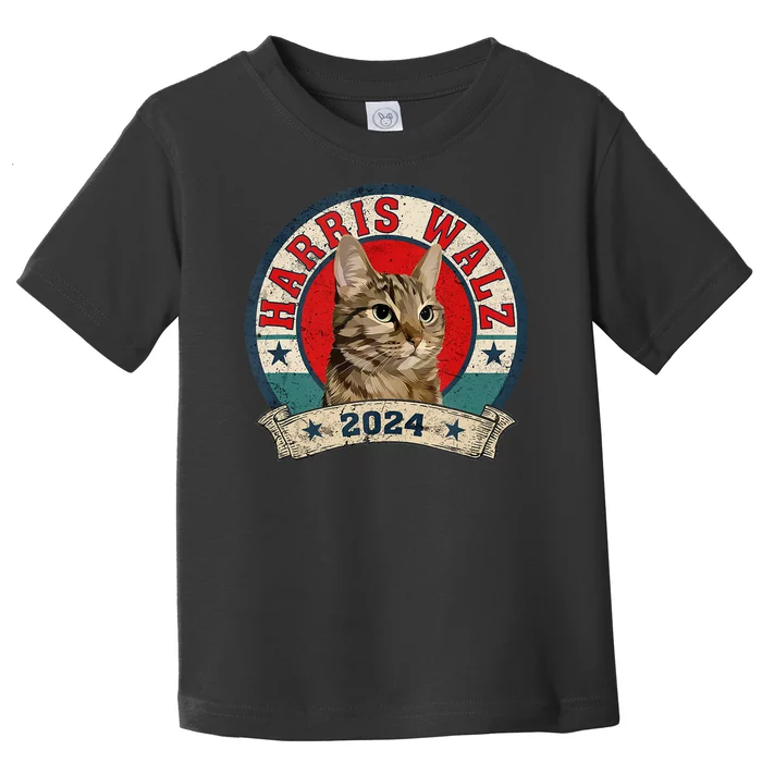 Funny Cat Ladies For Kamala Harris Tim Walz Election 2024 Toddler T-Shirt