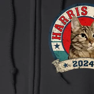 Funny Cat Ladies For Kamala Harris Tim Walz Election 2024 Full Zip Hoodie