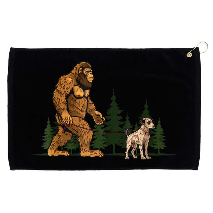 Funny Catahoula Leopard Bigfoot Dog Walking Dog Mom Dad Grommeted Golf Towel