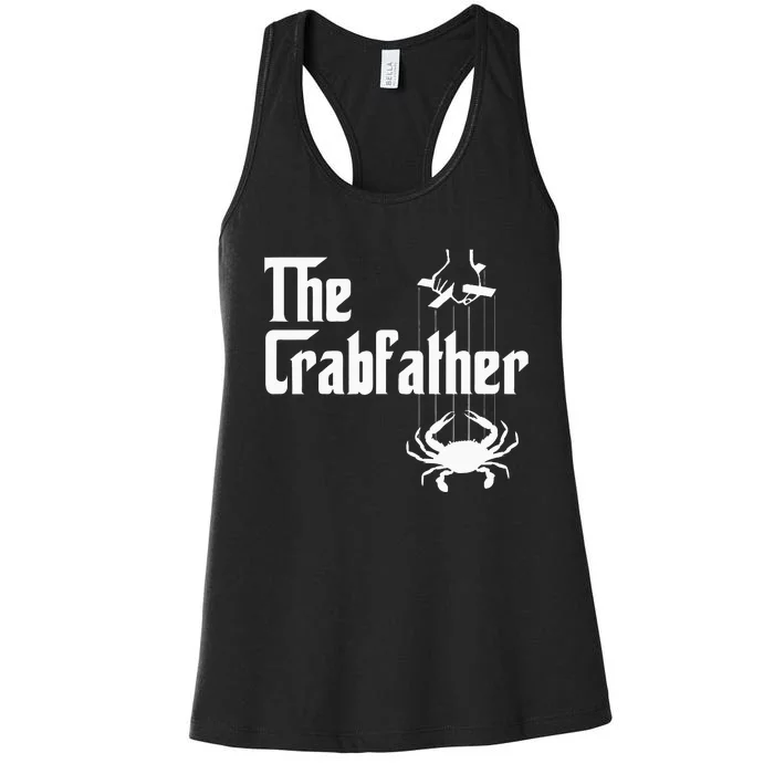 Funny Crab Lover Crabbing The Crabfather Women's Racerback Tank