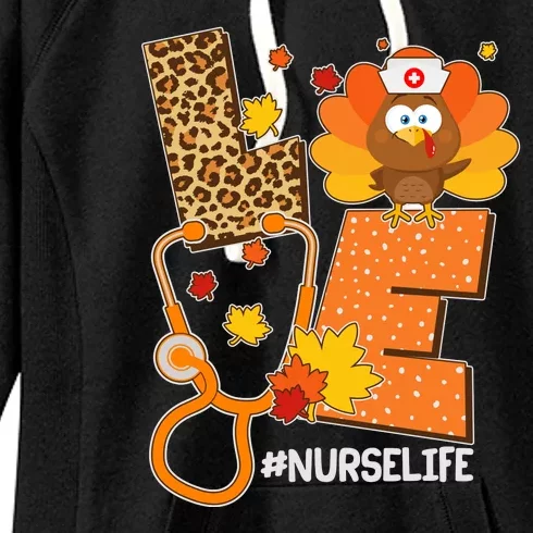 Funny Cute Love Thanksgiving #Nurse Life Women's Fleece Hoodie