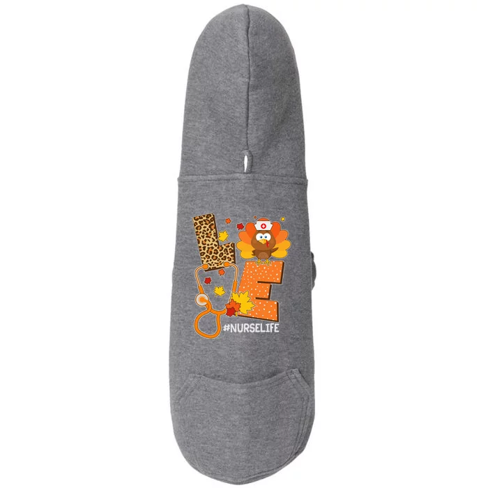 Funny Cute Love Thanksgiving #Nurse Life Doggie 3-End Fleece Hoodie