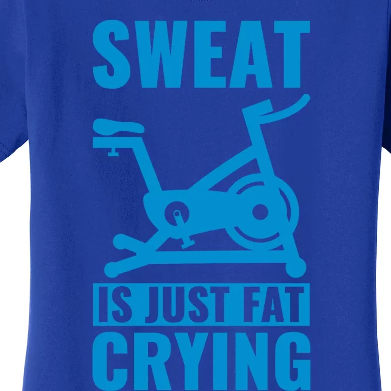 Funny Cycling Lover Spinning Sweat Is Just Fat Crying Cute Gift Women's T-Shirt