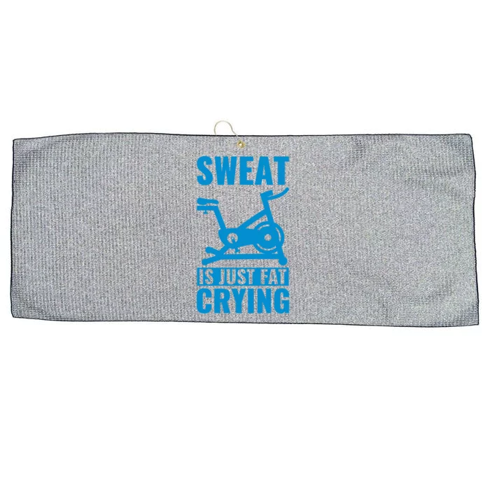 Funny Cycling Lover Spinning Sweat Is Just Fat Crying Cute Gift Large Microfiber Waffle Golf Towel