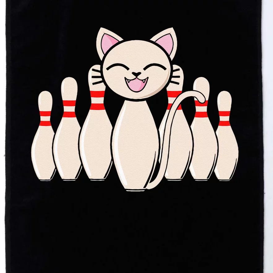 Funny Cat Lover Tee Bowling Pin Cat Bowler Bowling Player Platinum Collection Golf Towel