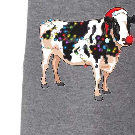 Funny Christmas Lights Cow Doggie 3-End Fleece Hoodie